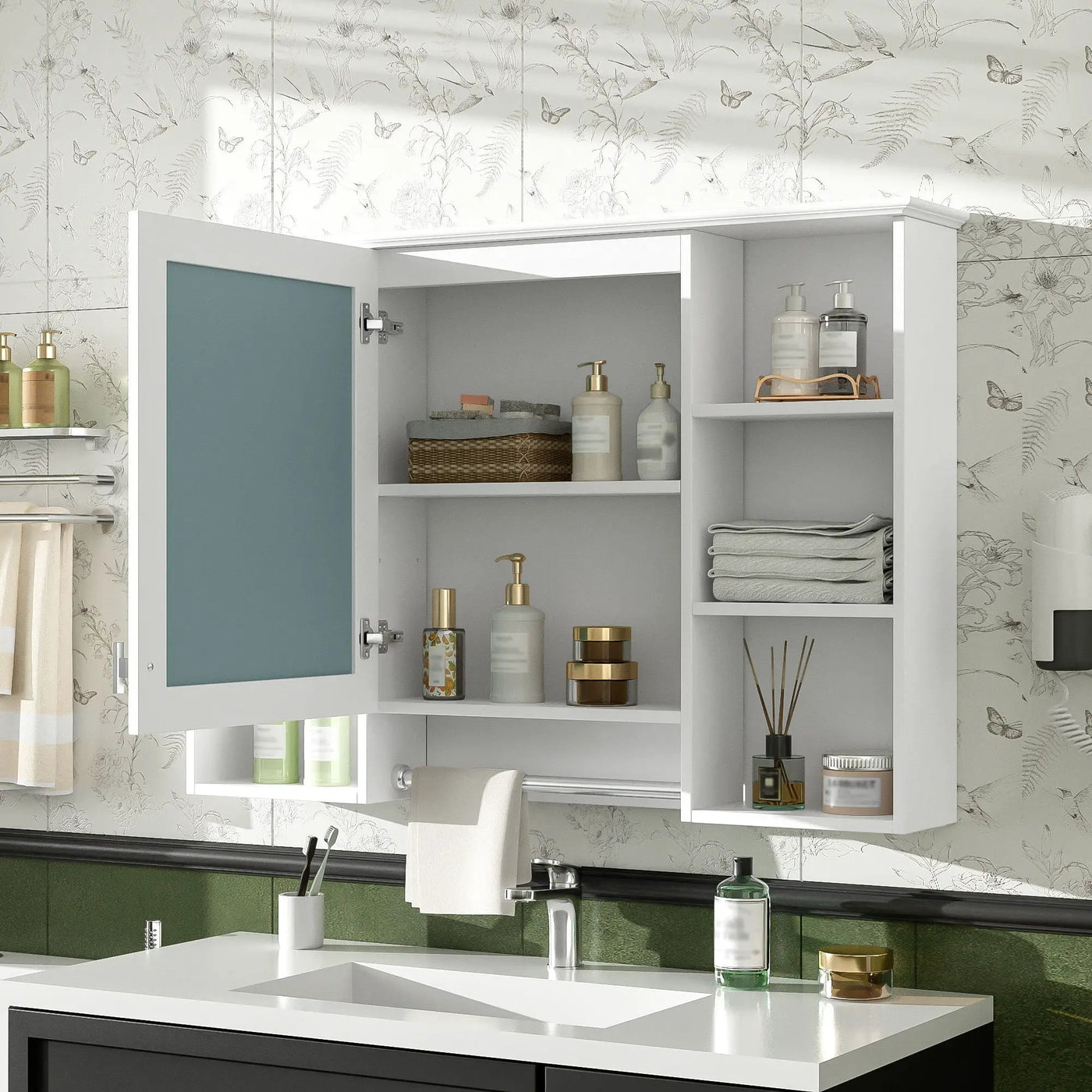 3 In 1 Modern Bathroom Mirror Cabinet With Adjustable Shelf by HouseOfZazla