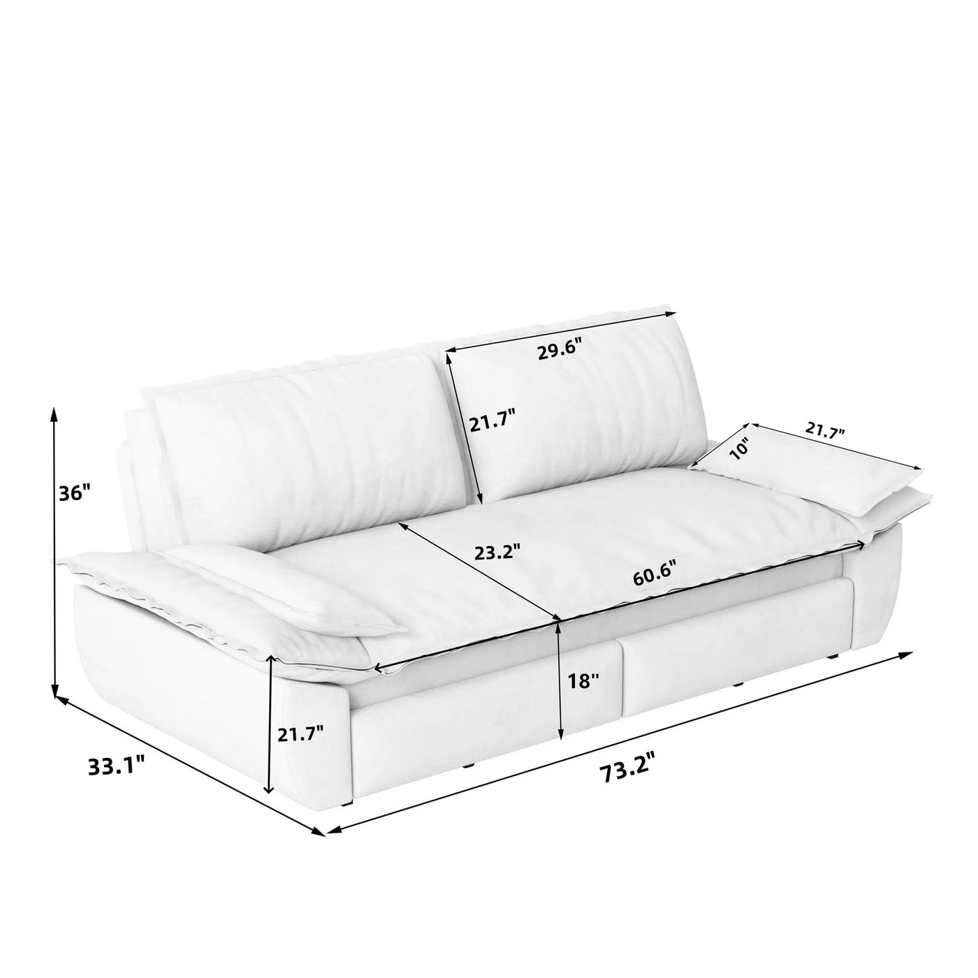 Queen Pull Out Bed, 3 In 1 Convertible Sleeper Sofa by HouseOfZazla