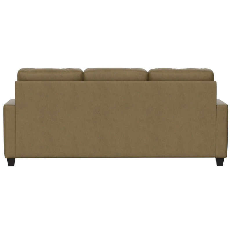 2 Piece Sofa With Chaise, Comfortable Seating For 3, Tapered Feet, USB Charging Console - Brown by HouseOfZazla