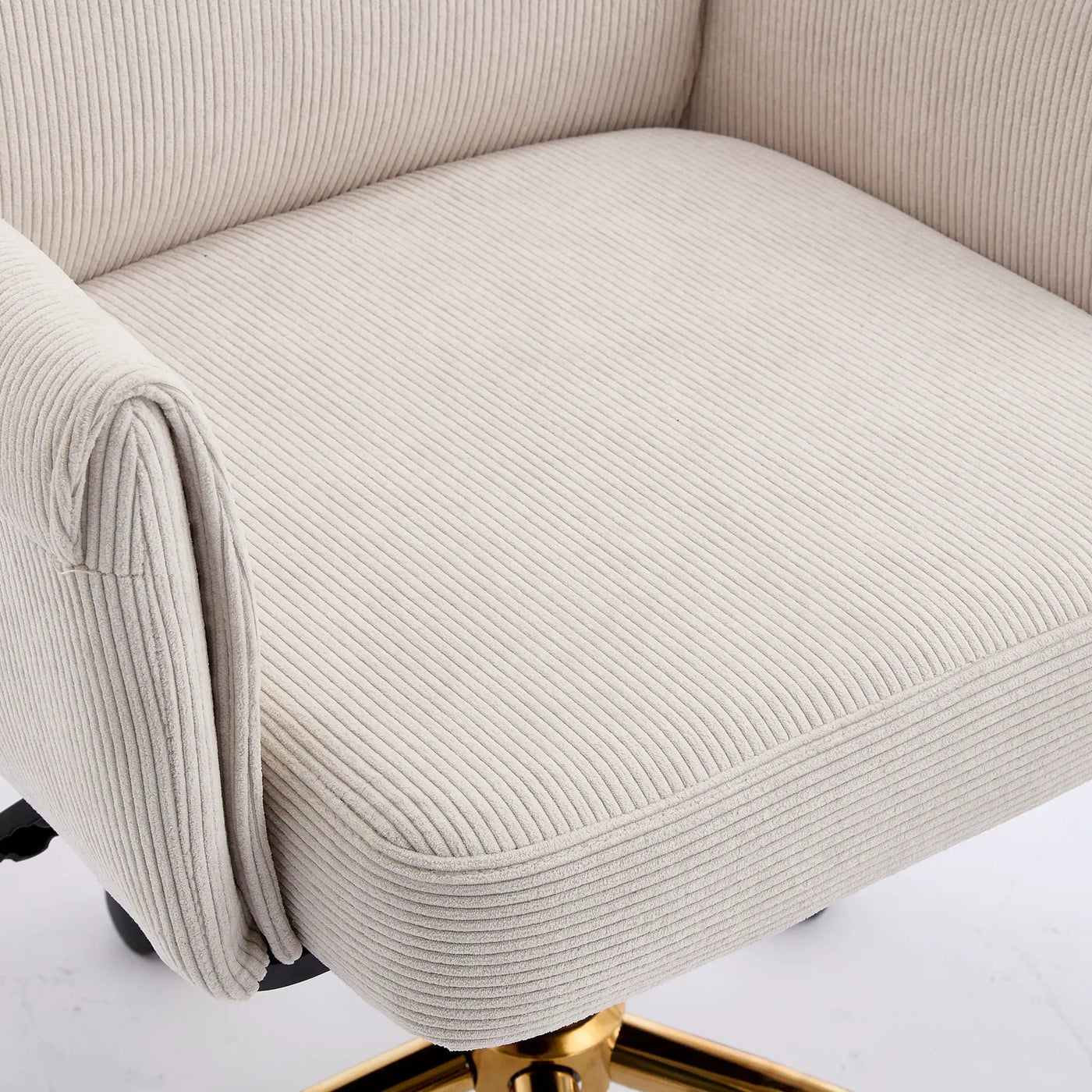 Ergonomic Mid-Back Office Chair With Gold Base by Unique Piece Furniture