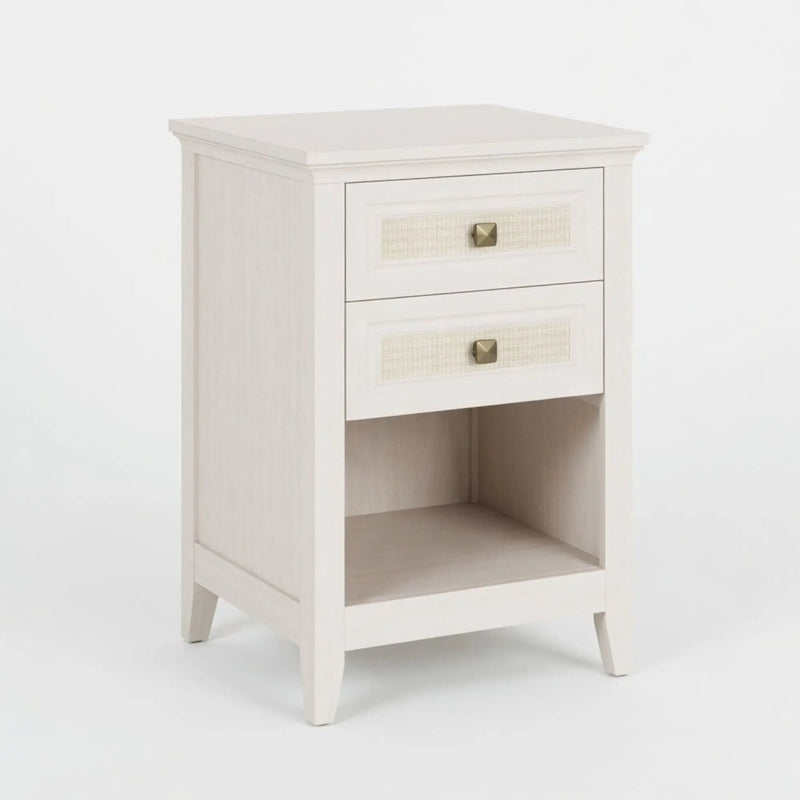 Nightstand With 2 Drawers & Shelf - White by HouseOfZazla