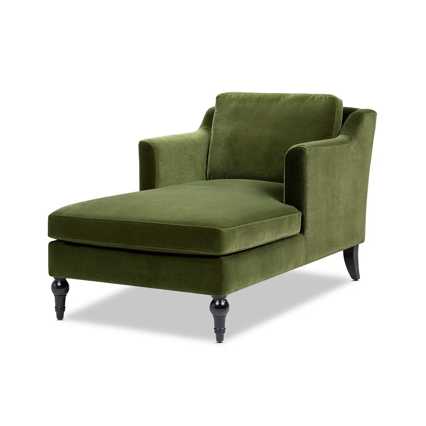 Josephine 60" Upholstered Chaise Lounge in Olive by HouseOfZazla