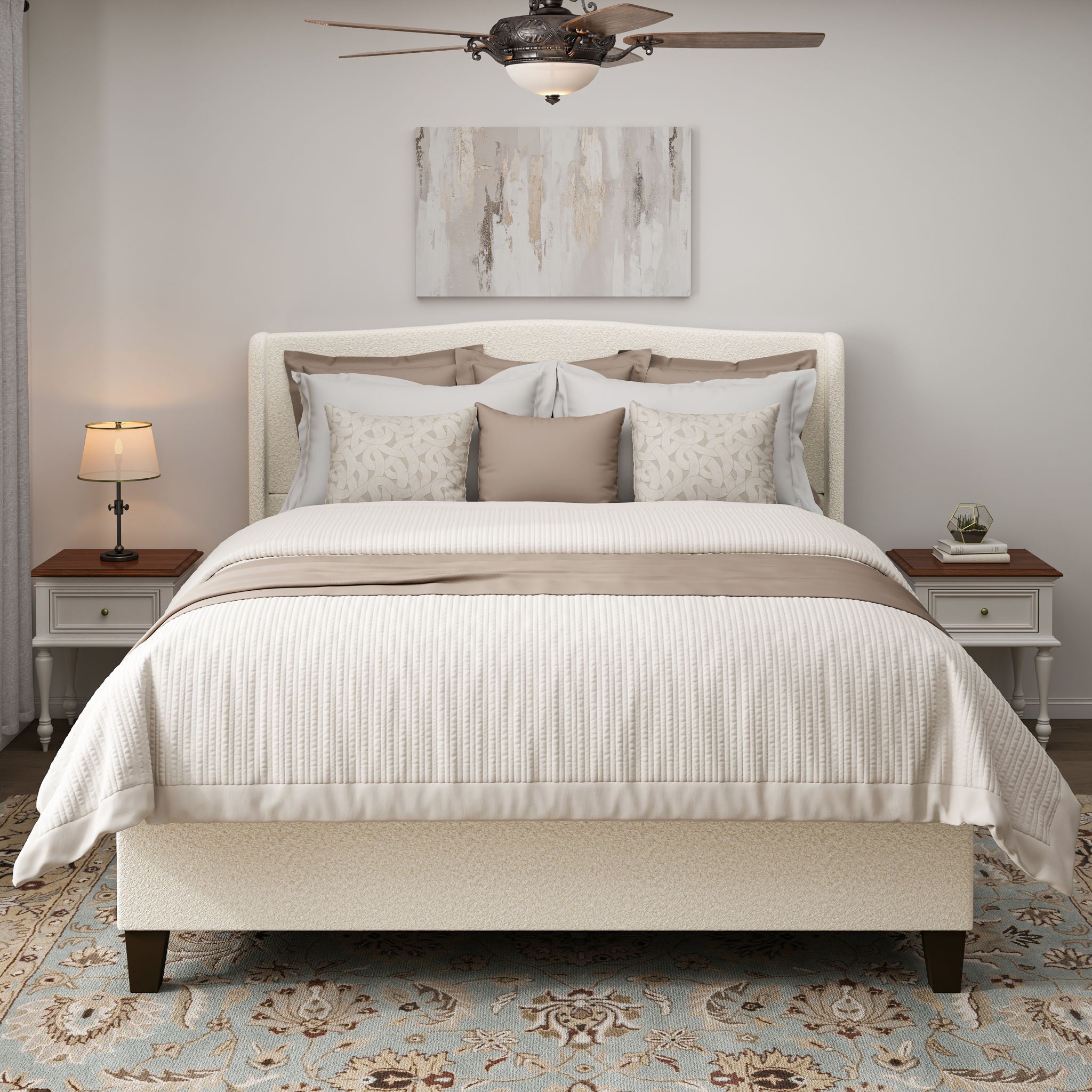 Platform Bed Frame With Tall Headboard And High Footboard by HouseOfZazla