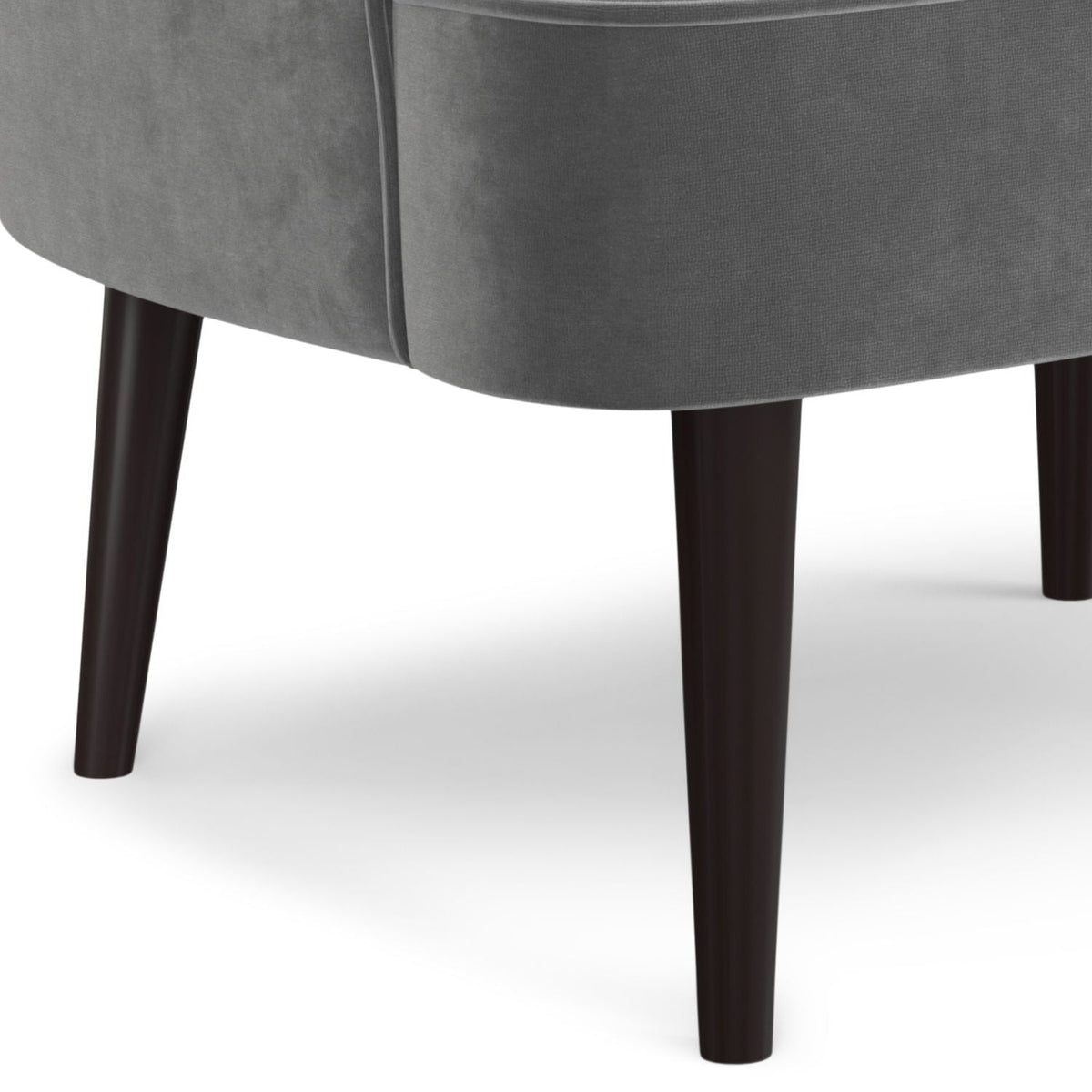 Upholstered Accent Chair with Curved Back and Tufted Channel Detail - Light Blue or Dark Gray, photo 9 of 19