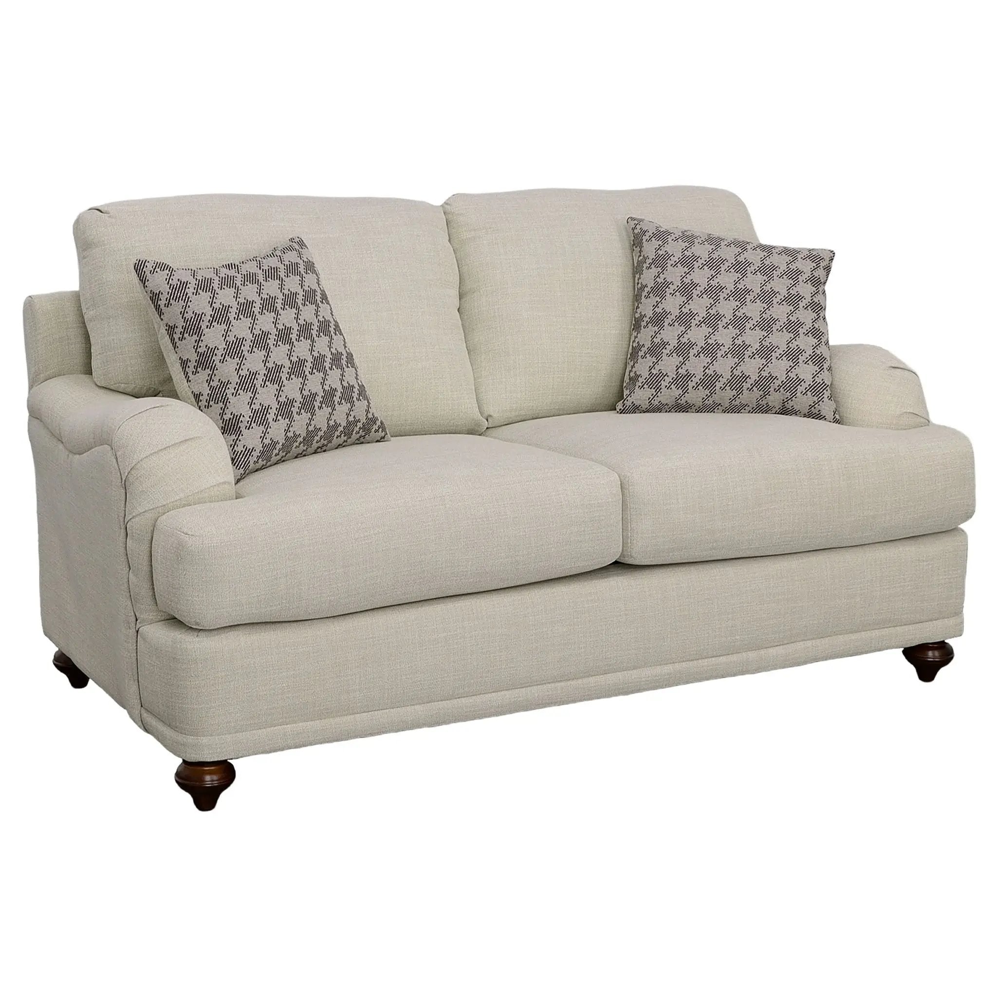 Glenn Upholstered English Arm Loveseat Light Grey and Grey by Unique Piece Furniture