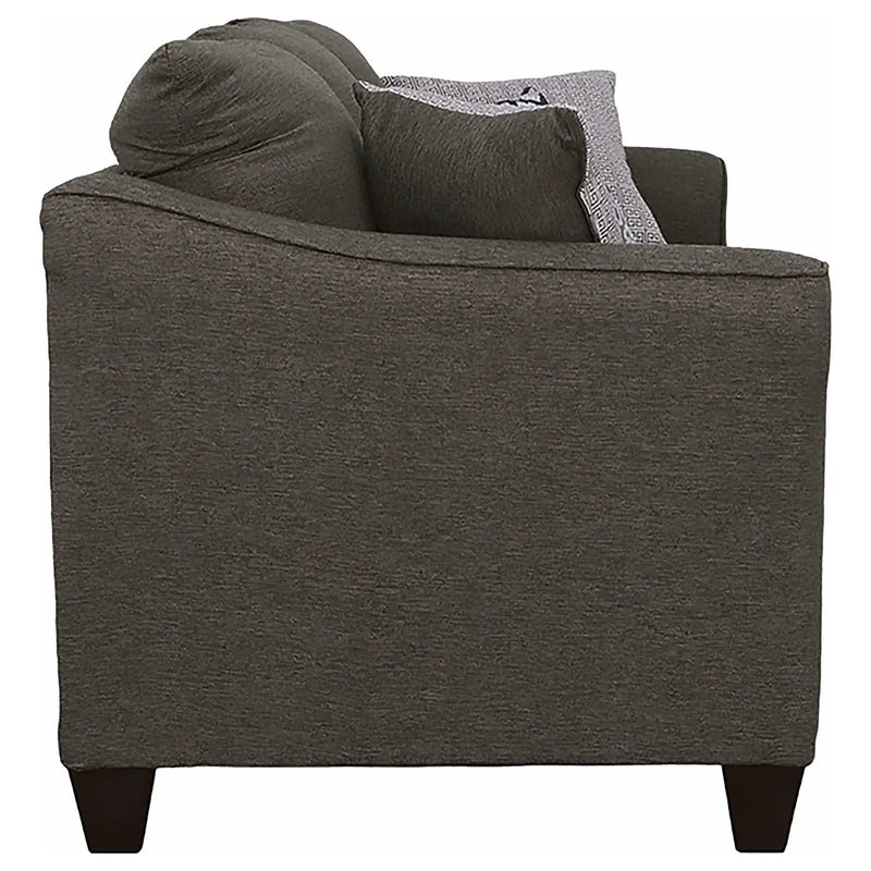 Salizar Upholstered Flared Arm Sofa Charcoal Grey by Unique Piece Furniture