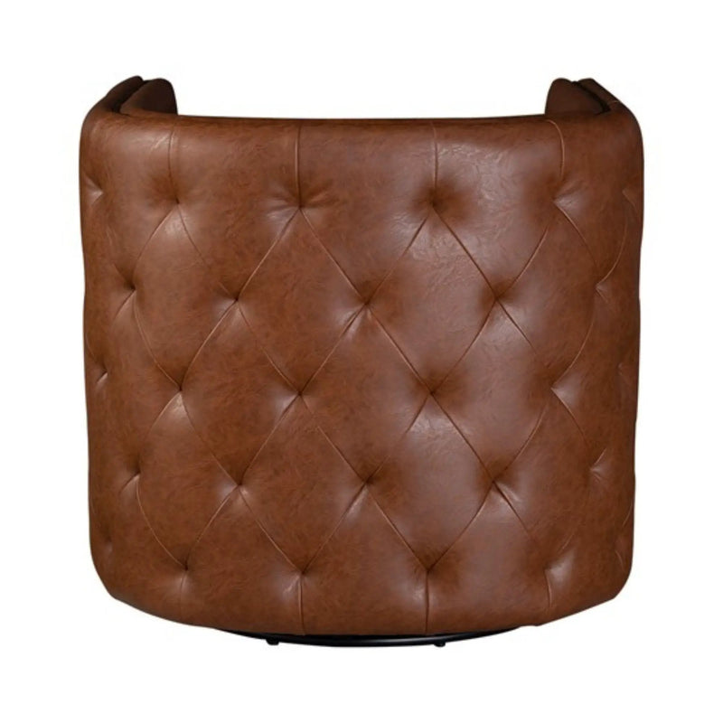Swivel Chair With Tufted Barrel Design And Nailhead Accents by HouseOfZazla