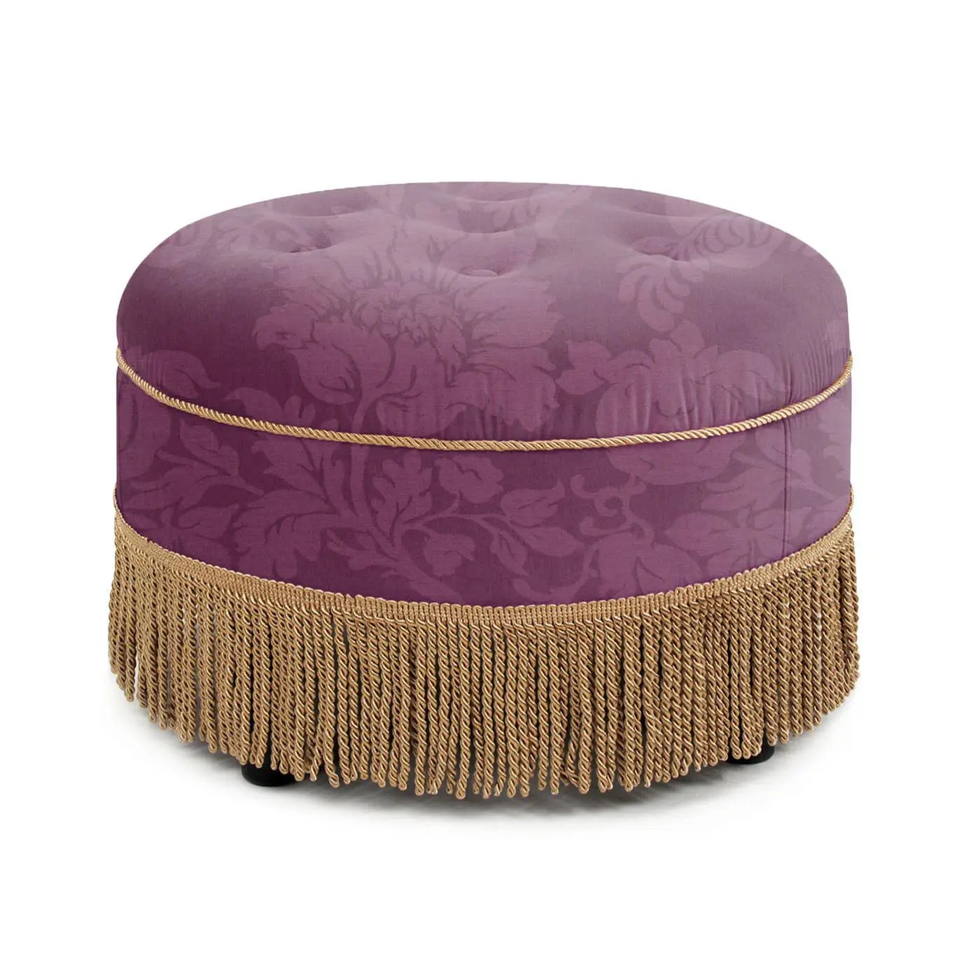 Yolanda - Luxurious Upholstery Round Upholstered Accent Ottoman by HouseOfZazla