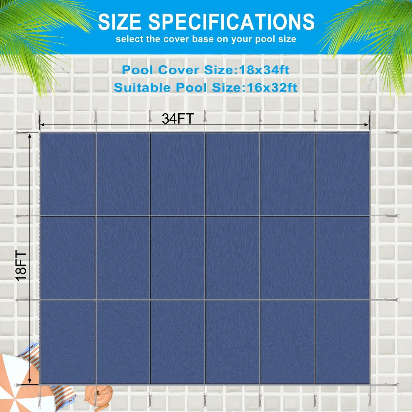 16 x 32 Ft Rectangle Inground Pool Safety Cover by HouseOfZazla
