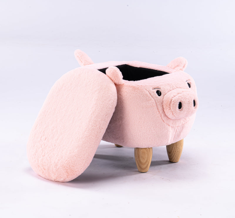 Pig Storage Ottoman with Hidden Storage - Faux Fur, photo 4 of 8