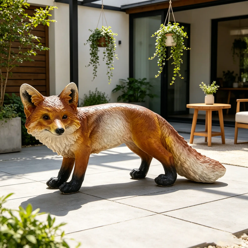 19.69" Long Realistic Red Fox Statue by HouseOfZazla