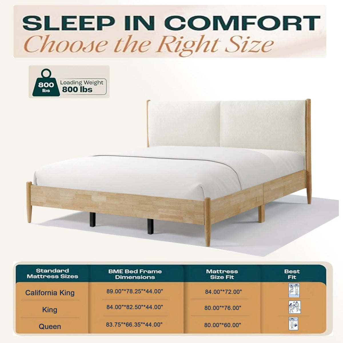 King Natural Wood Bed Frame, photo 3 of 10