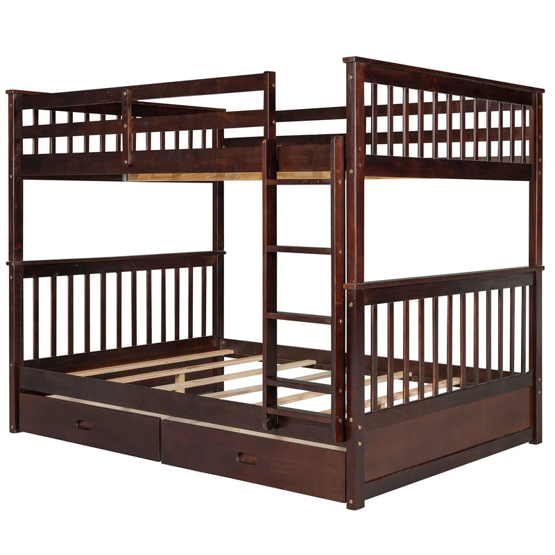 Bunk Bed With Ladders And 2 Storage Drawers by Unique Piece Furniture