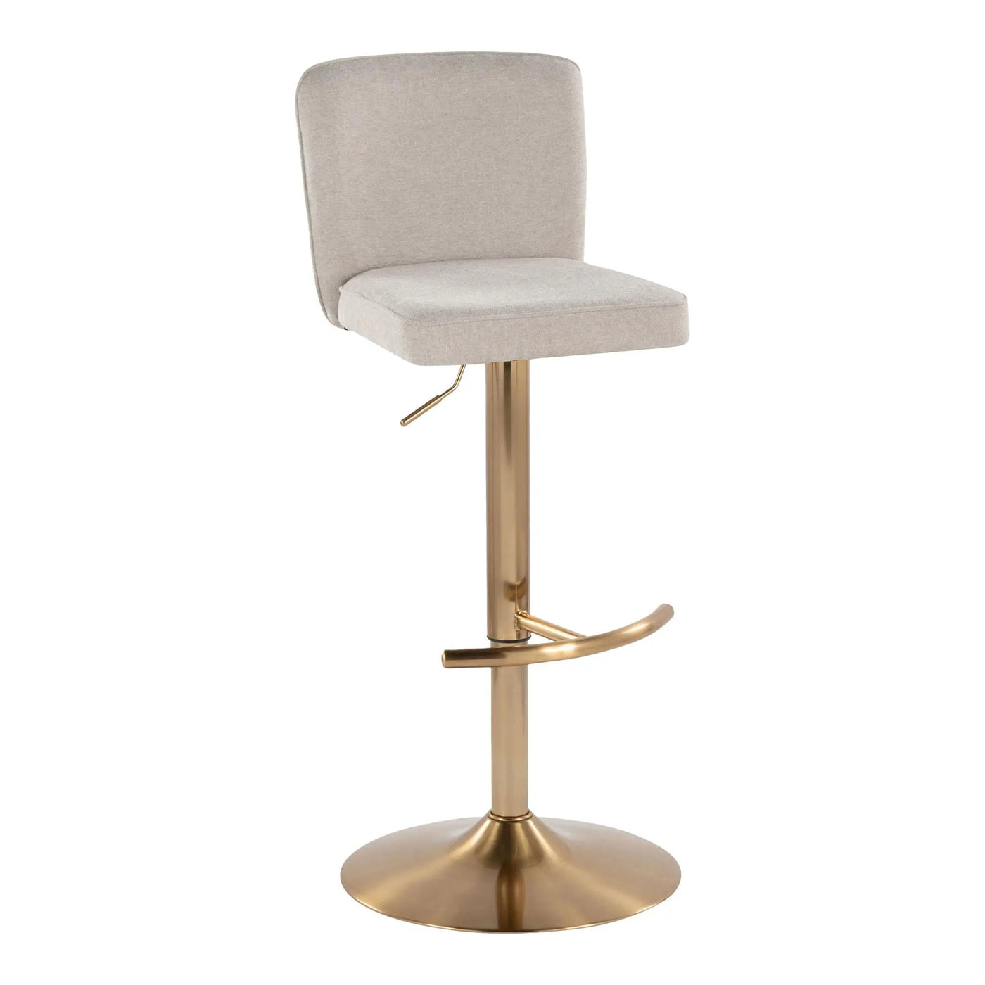 Henry - Contemporary Adjustable Barstool With Swivel With Rounded T Footrest (Set of 2) by HouseOfZazla