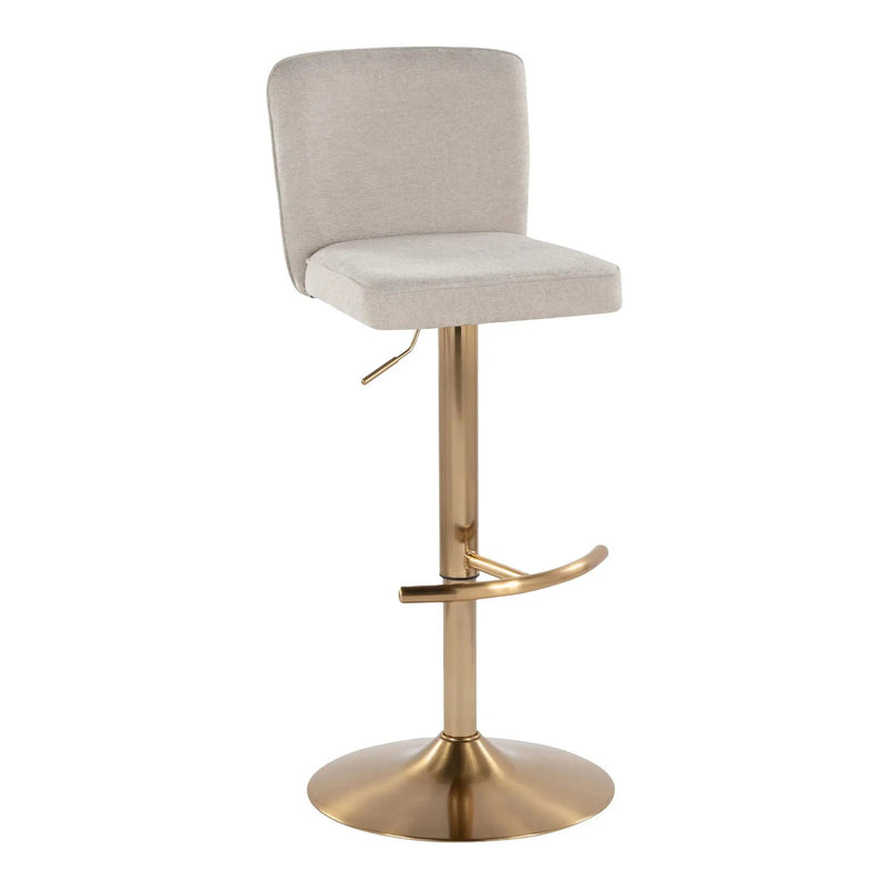 Henry - Contemporary Adjustable Barstool With Swivel With Rounded T Footrest (Set of 2) by HouseOfZazla