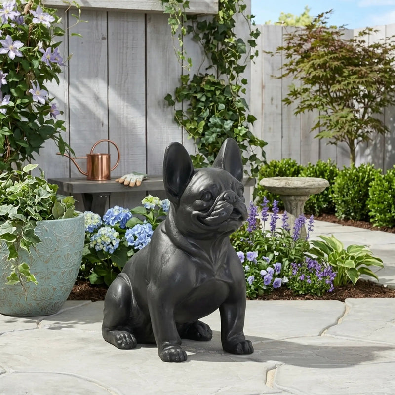 Outdoor French Bulldog Garden Sculpture by HouseOfZazla