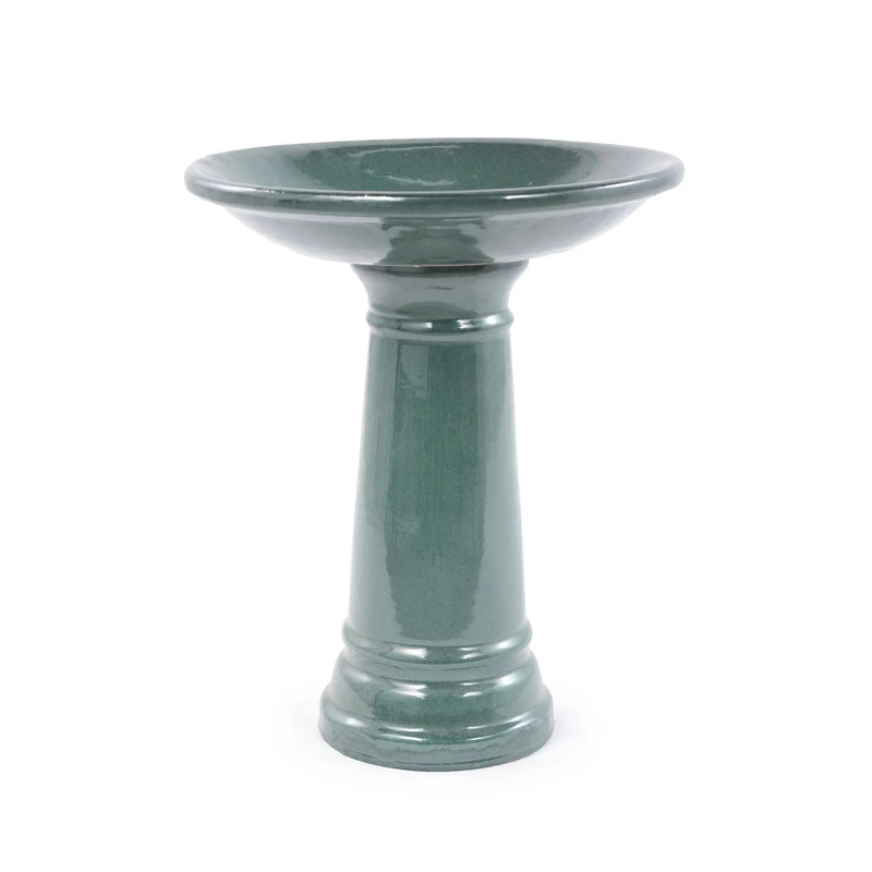 Ceramic Pedestal Bird Bath for Outdoor Garden by HouseOfZazla