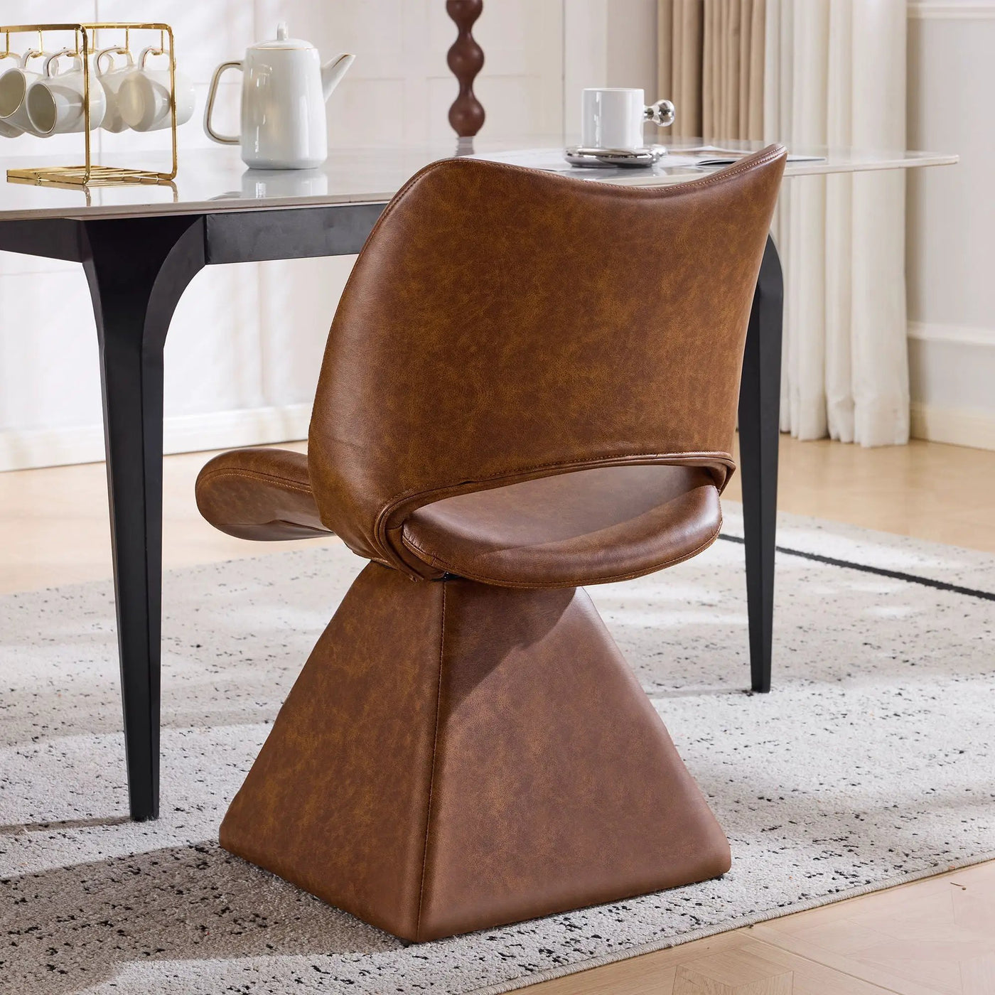 Modern Swivel Dining Chair With High Back by HouseOfZazla