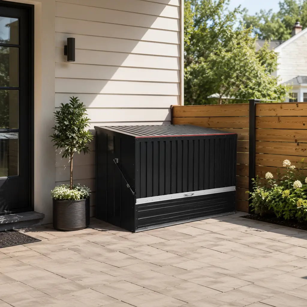 Outdoor Galvanated Steel Storage Shed with Flip Top and Foldable Front Door by HouseOfZazla