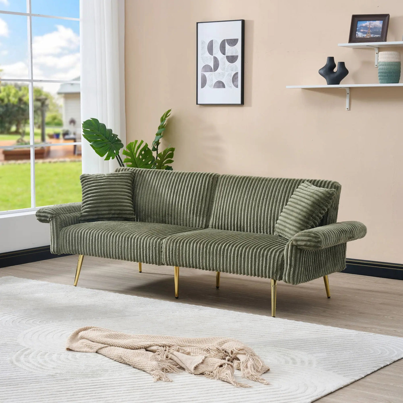 Luxury Foldable Double Sofa Bed With Folding Armrests by HouseOfZazla
