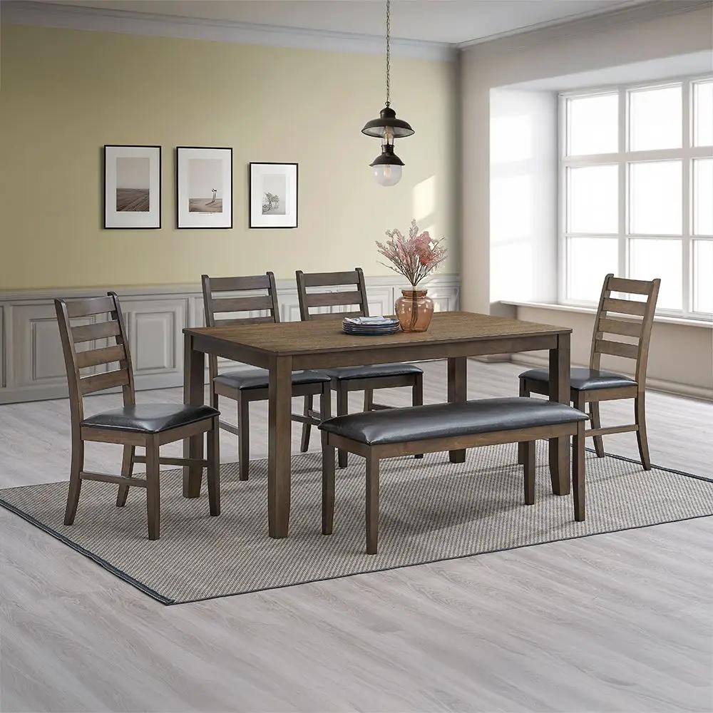 Damica - Side Chair (Set of 2) - Brown Synthetic Leather & Walnut by Unique Piece Furniture