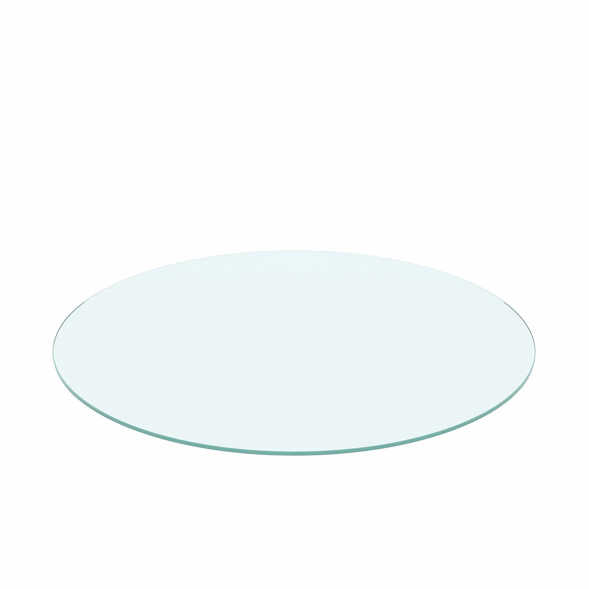 20" Round Tempered Glass Table Top Clear Glass 1 / 4" Thick Flat Polished Edge - Transparent by HouseOfZazla