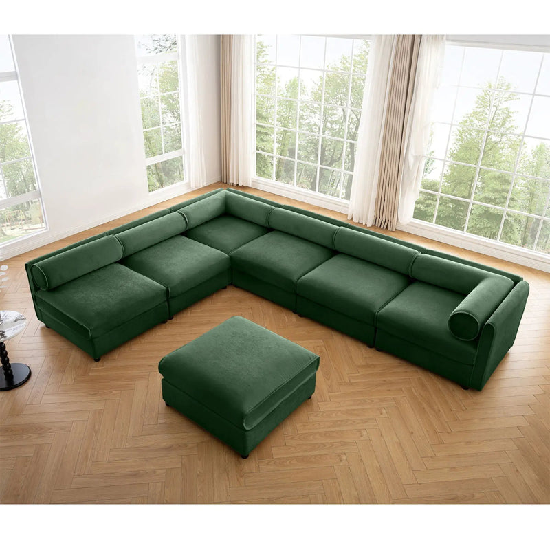 Modern Modular Sectional Sofa With Storag, Contemporary Cylindrical Design by HouseOfZazla