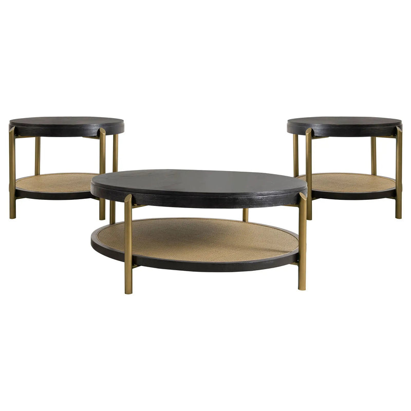 Arini 3-piece Round Coffee and End Table Set Black by Unique Piece Furniture