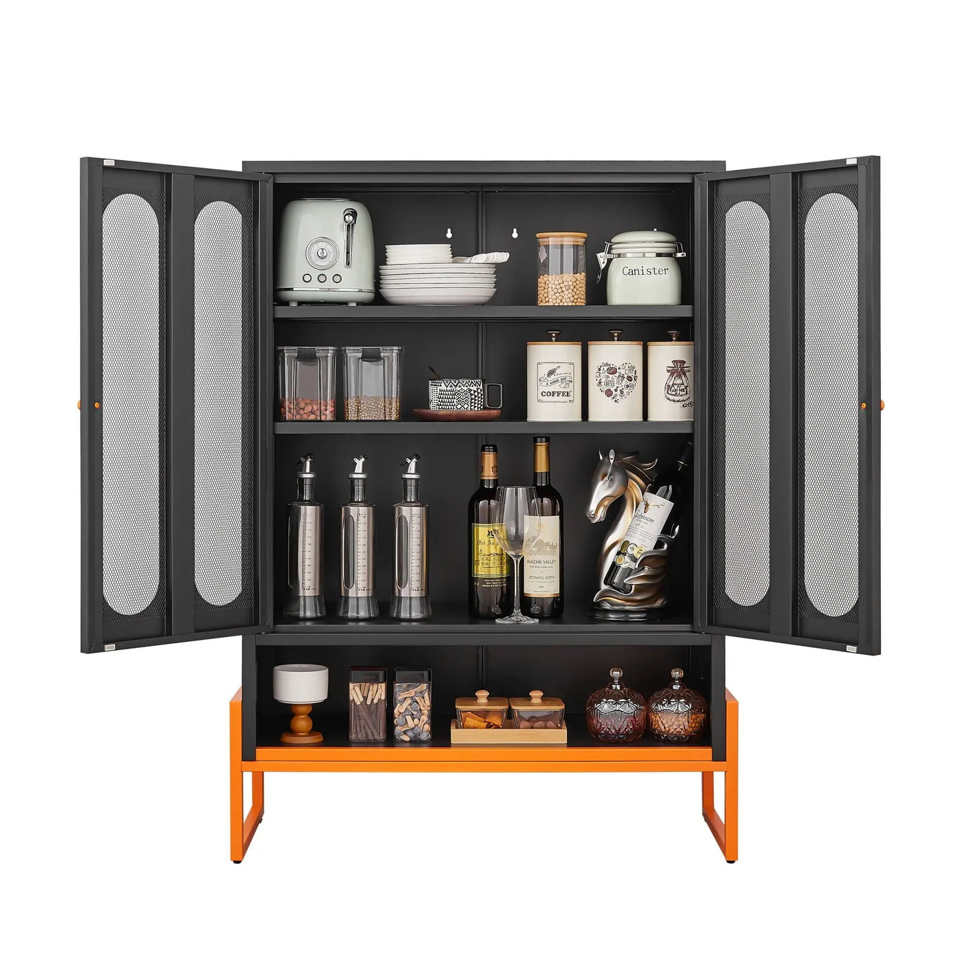 Modern Metal Shoe Cabinet With DoublebSided Doors And Adjustable Partitions by HouseOfZazla