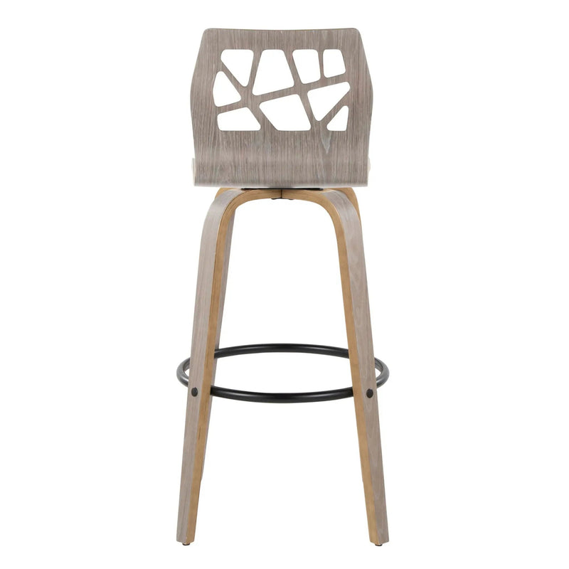 Folia - Contemporary Fixed Height Stool With Swivel With Round Footrest (Set of 2) by Unique Piece Furniture