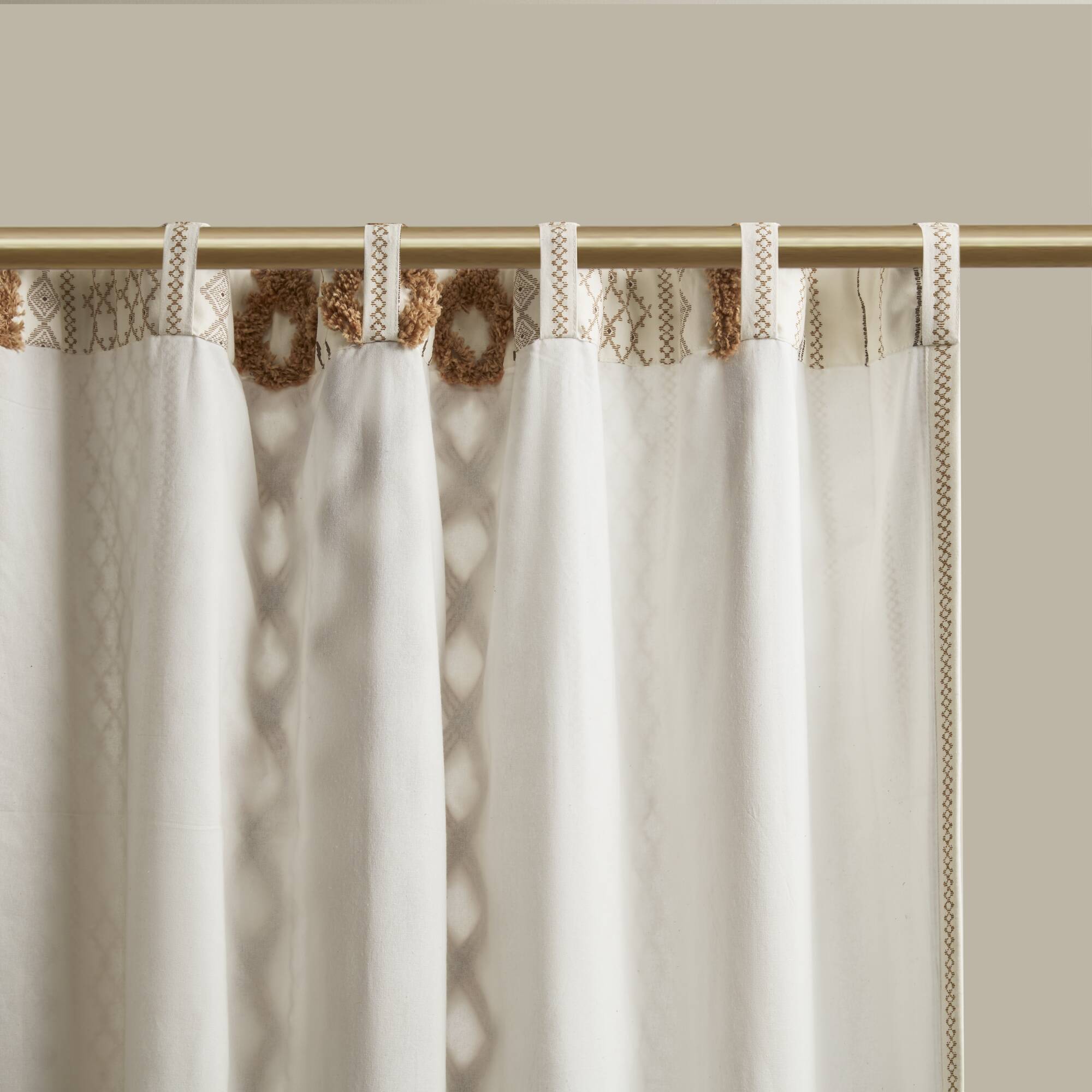 1 PC 50x84' Cotton Printed Window Panel with Chenille Stripe and Lining by HouseOfZazla