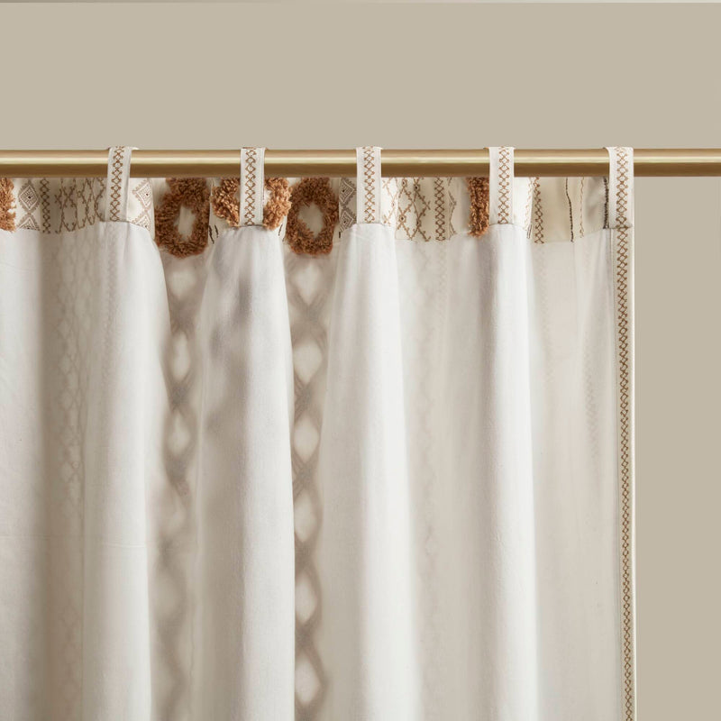 1 PC 50x84' Cotton Printed Window Panel with Chenille Stripe and Lining by HouseOfZazla