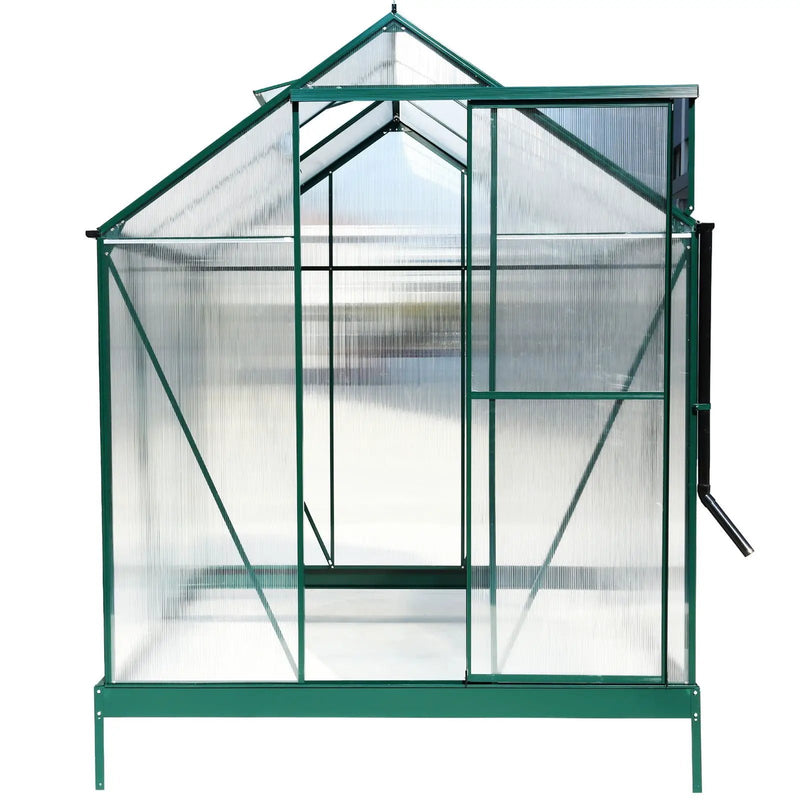 Polycarbonate house, Heavy Duty Outdoor Aluminum Walk-In House Kit With Rain Gutter, Vent And Door For Backyard Garden by HouseOfZazla