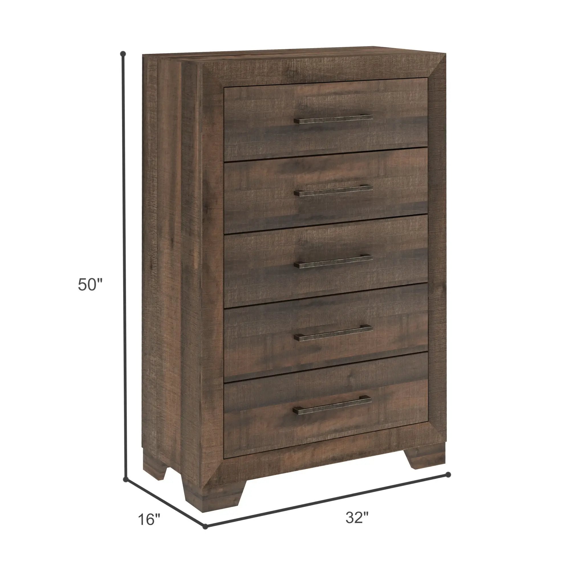 6 Drawer Wooden Dresser - Brown by HouseOfZazla