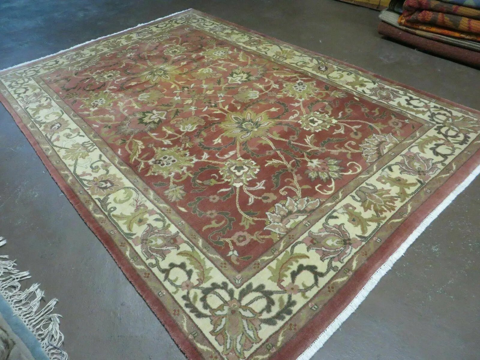 6' X 9' Vintage Handmade Indian Floral Oriental Wool Rug Veg Dyes Nice by Jewel Rugs