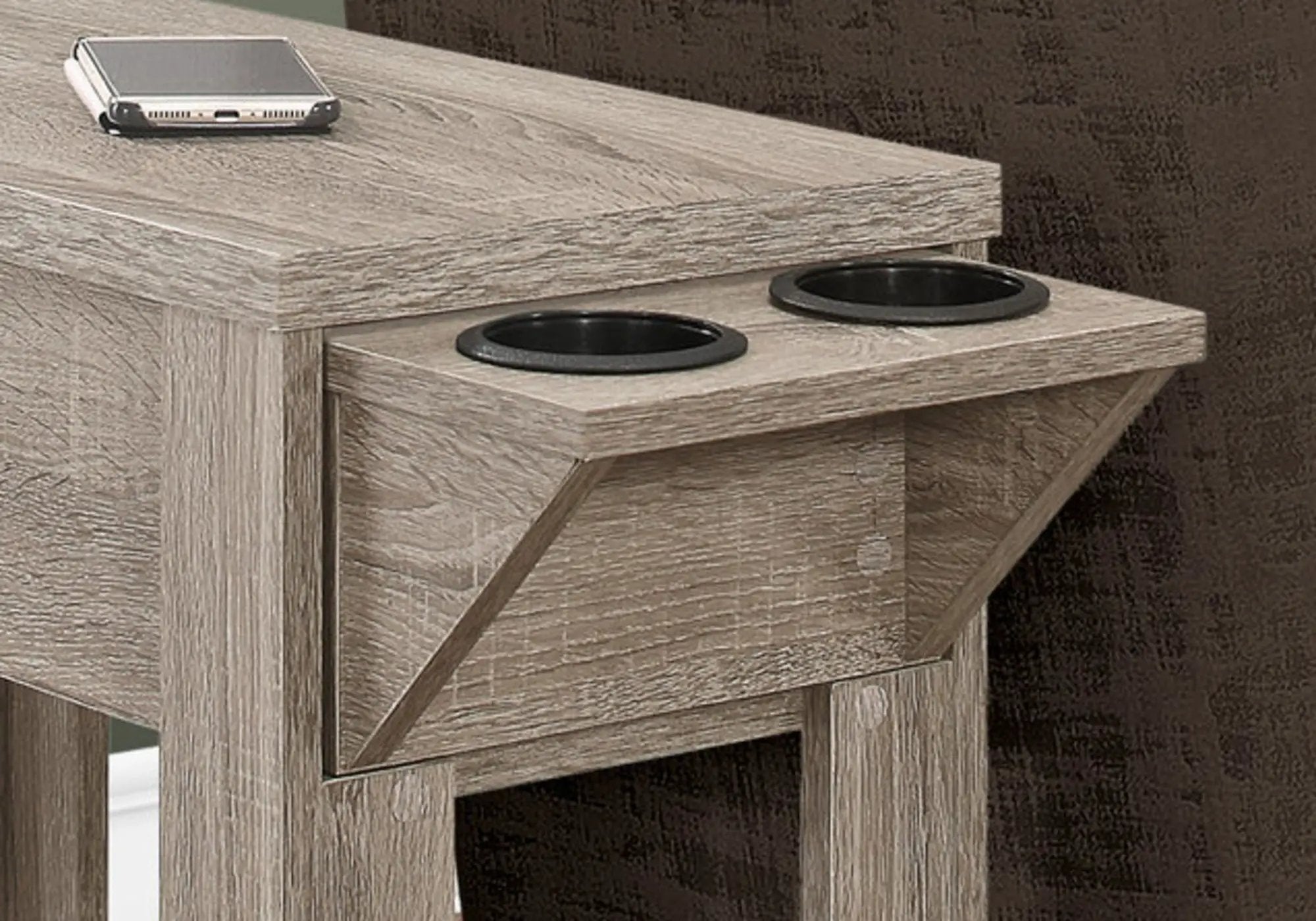 Accent Side Table with Storage and Built-In Lamp by HouseOfZazla