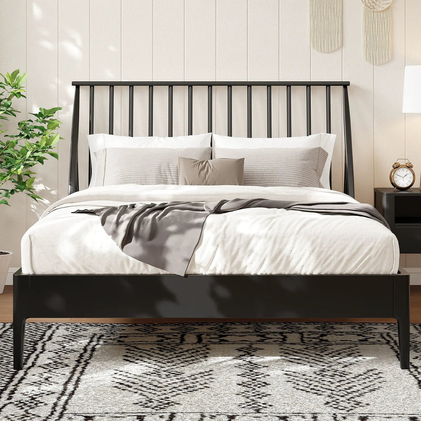 Bohemian Platform Bed With Tall Headboard by HouseOfZazla