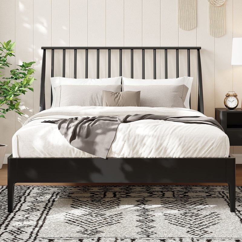 Bohemian Platform Bed With Tall Headboard by HouseOfZazla