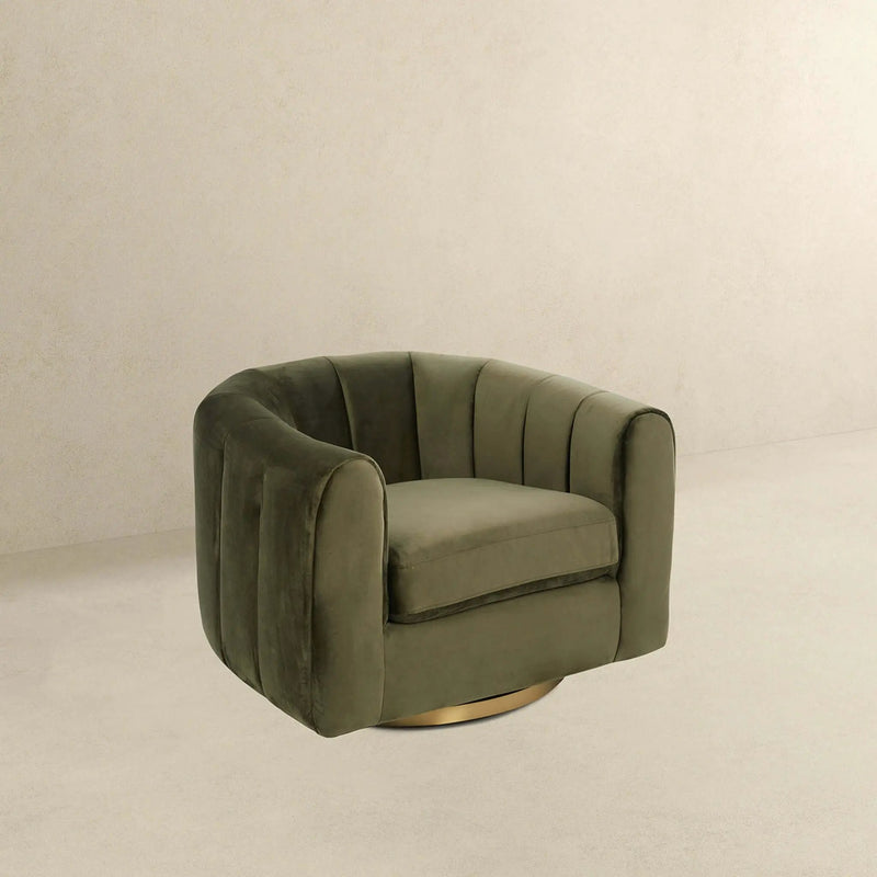 Cosey Green Velvet Swivel Chair by HouseOfZazla