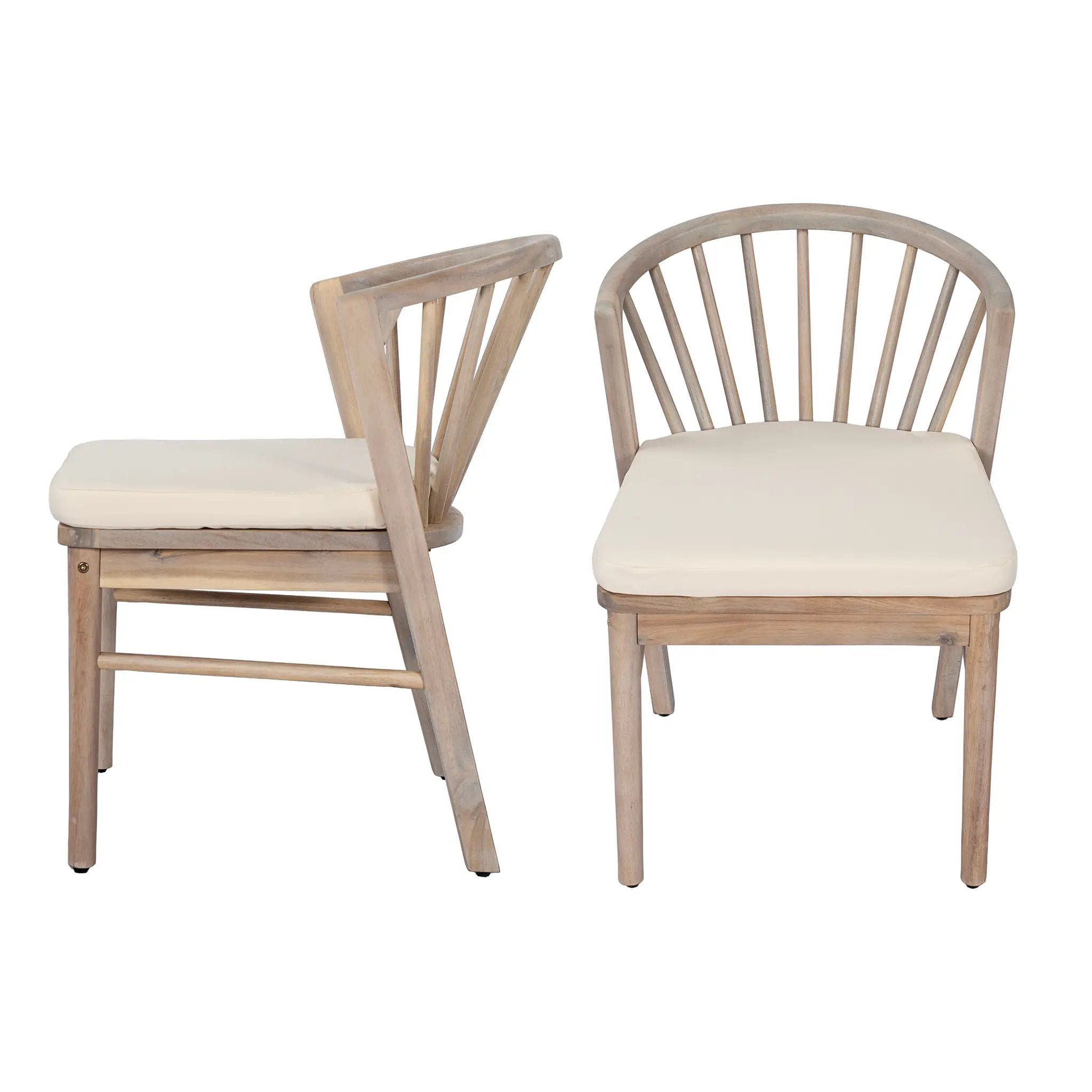 Outdoor Dining Chairs Set of 2, Acacia Wood Patio Chairs by HouseOfZazla