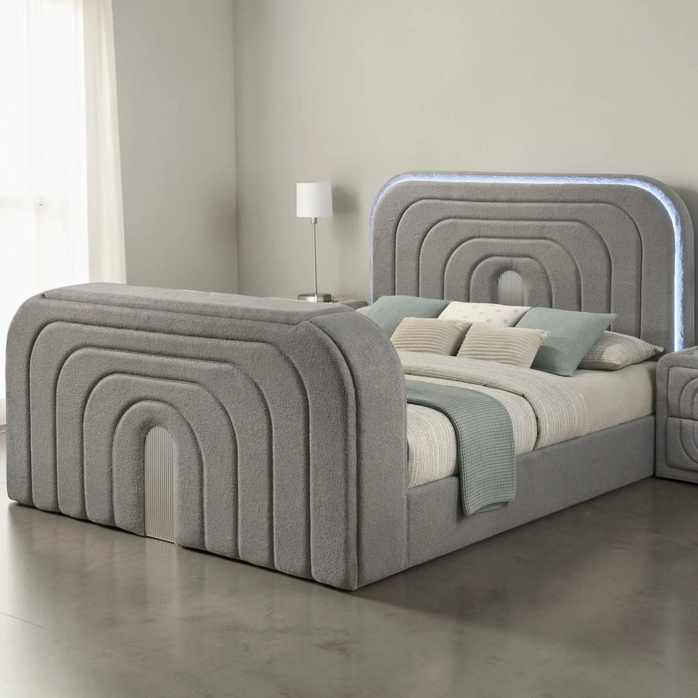 Shelyn - Bed With LED, TV Stand, Fireplace & Bluetooth by HouseOfZazla