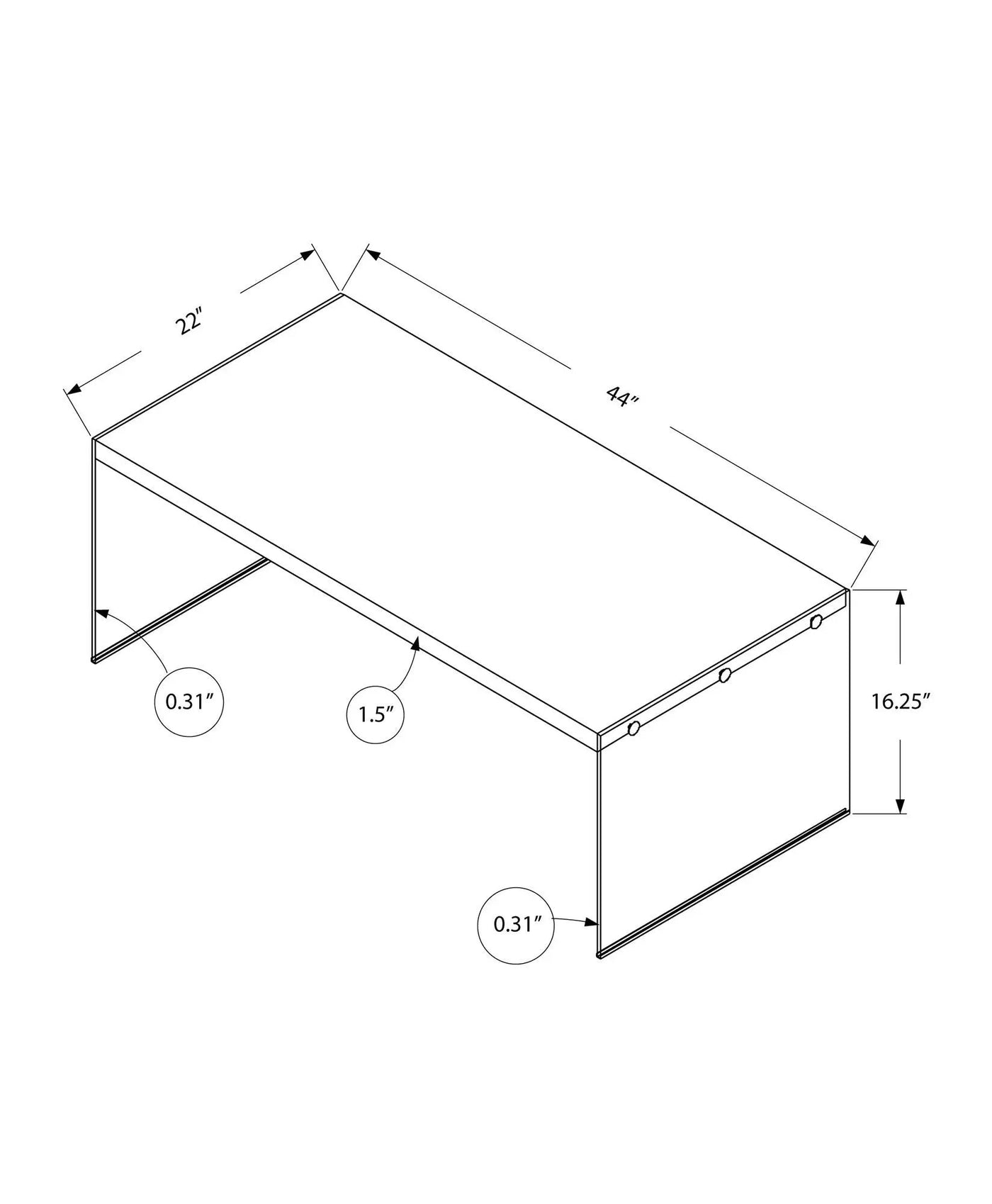 Coffee Table Rectangular For Living Room Clear Tempered Glass by HouseOfZazla