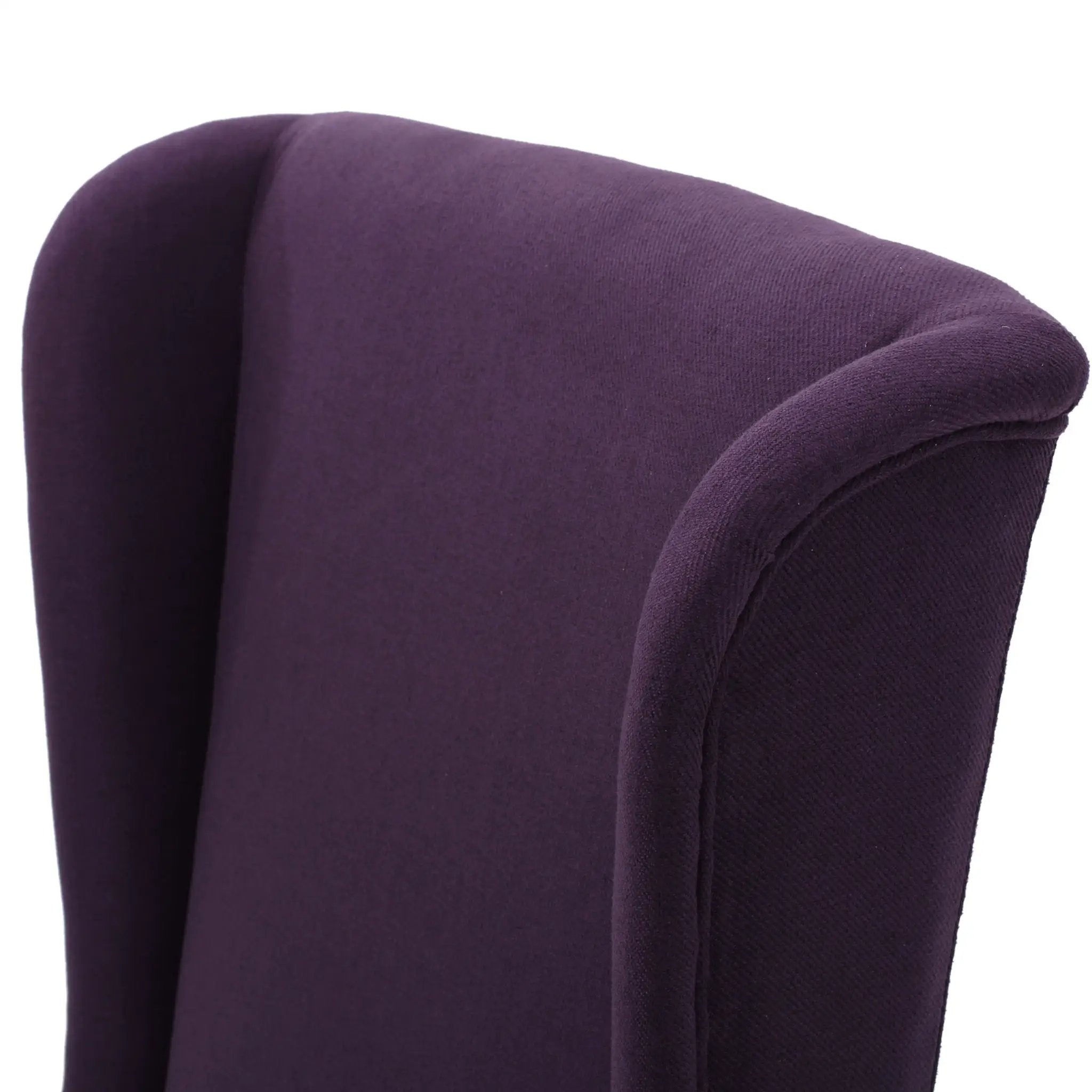 Fabric Dining Chair With High Back And Birch Wood Legs - Plum by HouseOfZazla