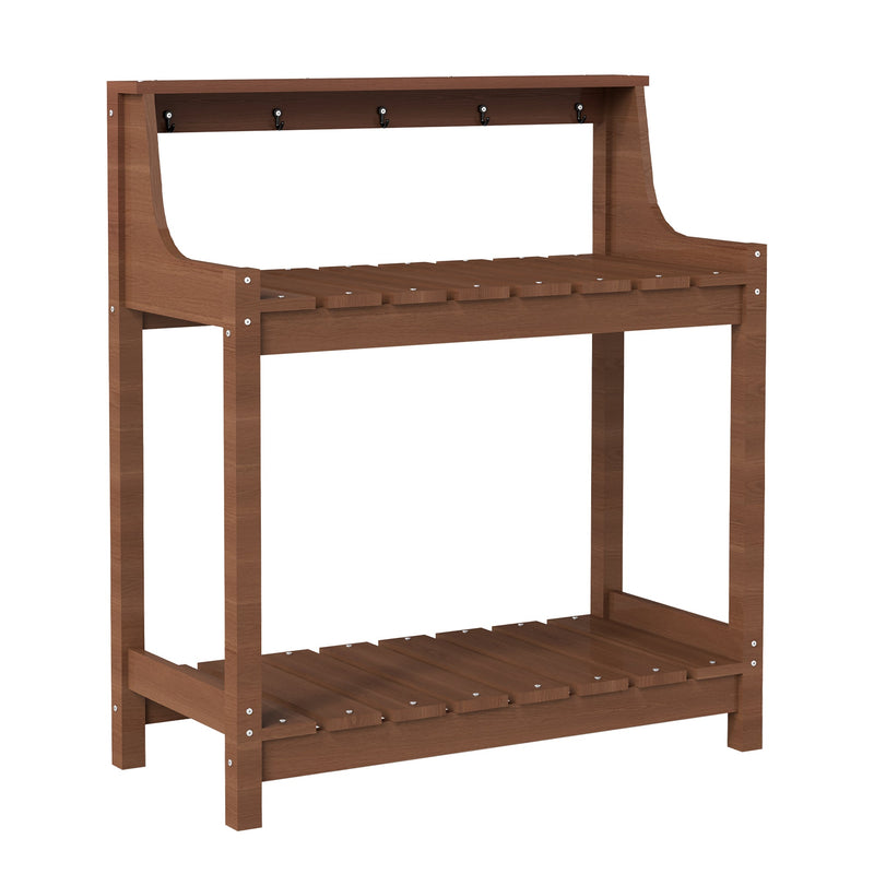 Potting Benches for Outside, HDPE Garden Potting Table with Storage by HouseOfZazla