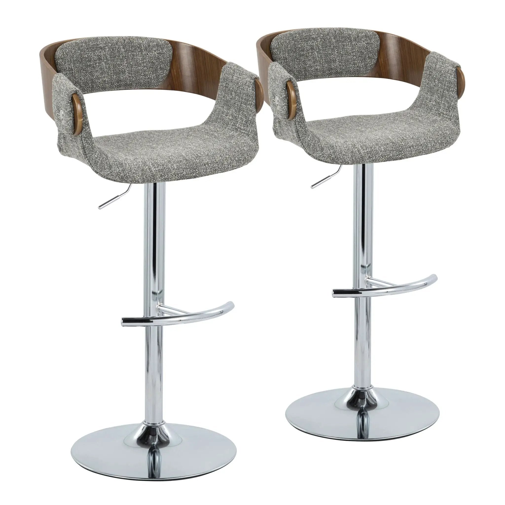Elisa - Mid Century Modern Adjustable Barstool With Swivel With Rounded T Footrest (Set of 2) by Unique Piece Furniture