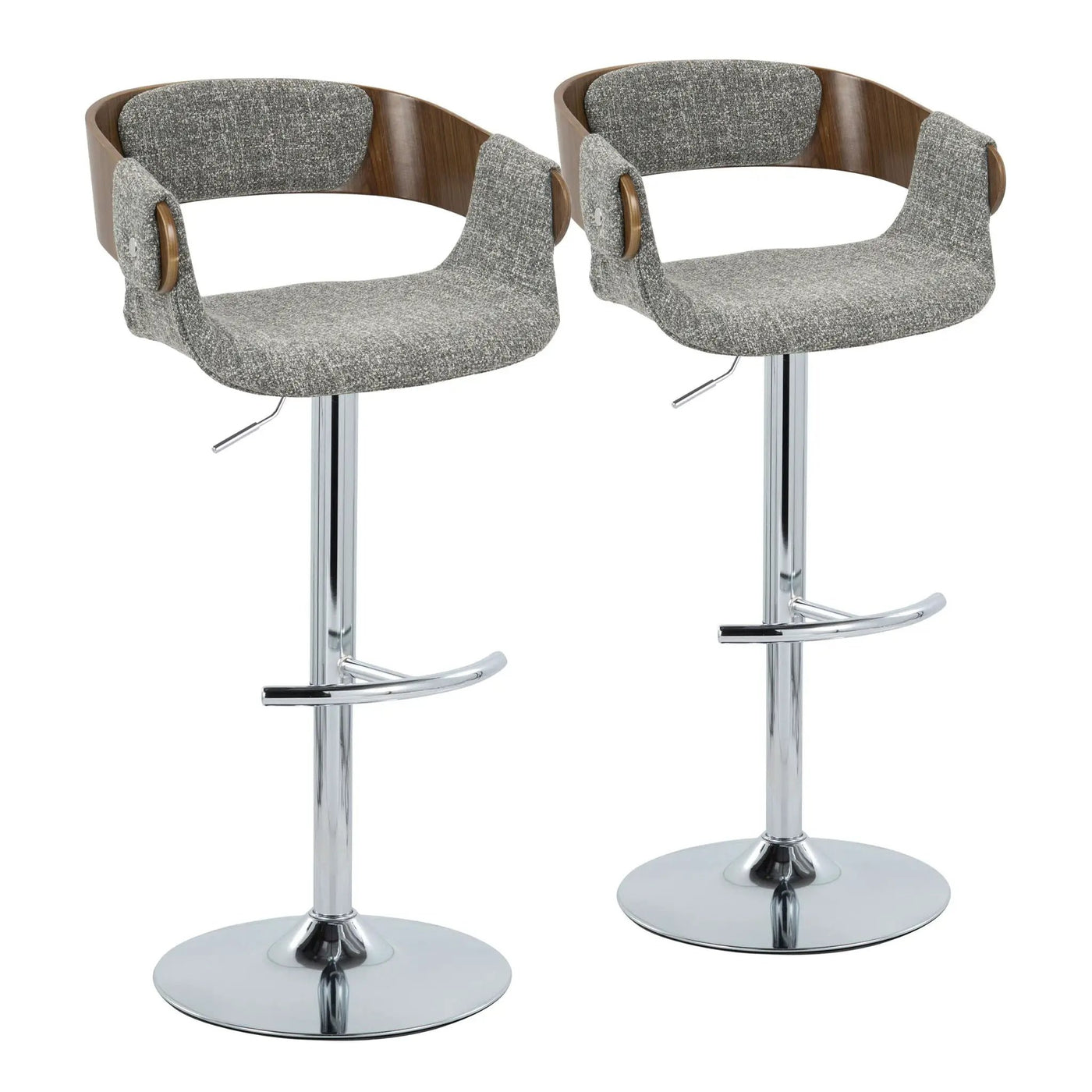 Elisa - Mid Century Modern Adjustable Barstool With Swivel With Rounded T Footrest (Set of 2) by HouseOfZazla