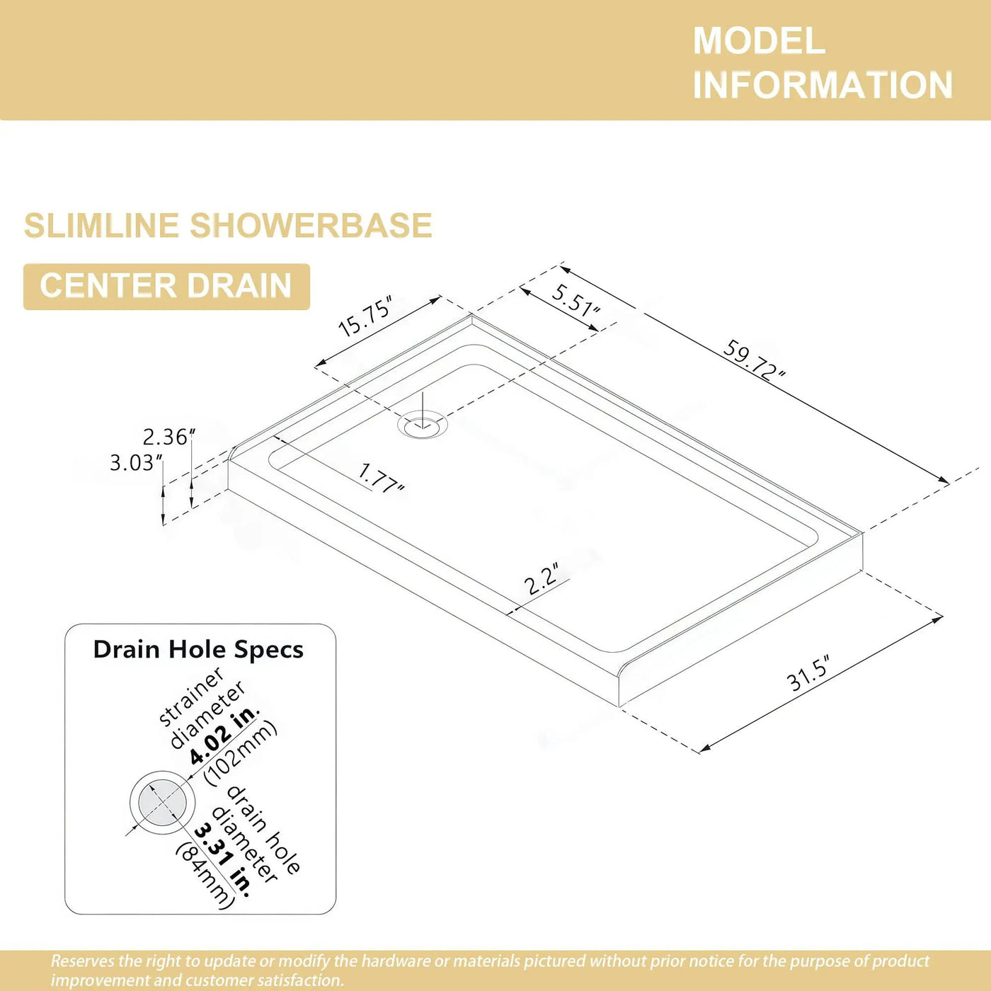 Shower Base Drain With Single Threshold Design by HouseOfZazla