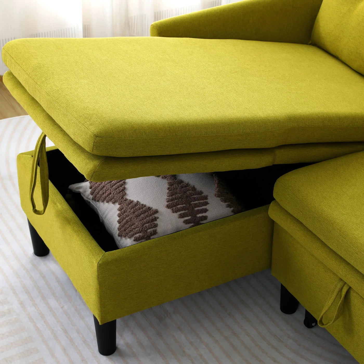L-Shaped Reversible Chaise Sectional Sofa With Storage by Unique Piece Furniture