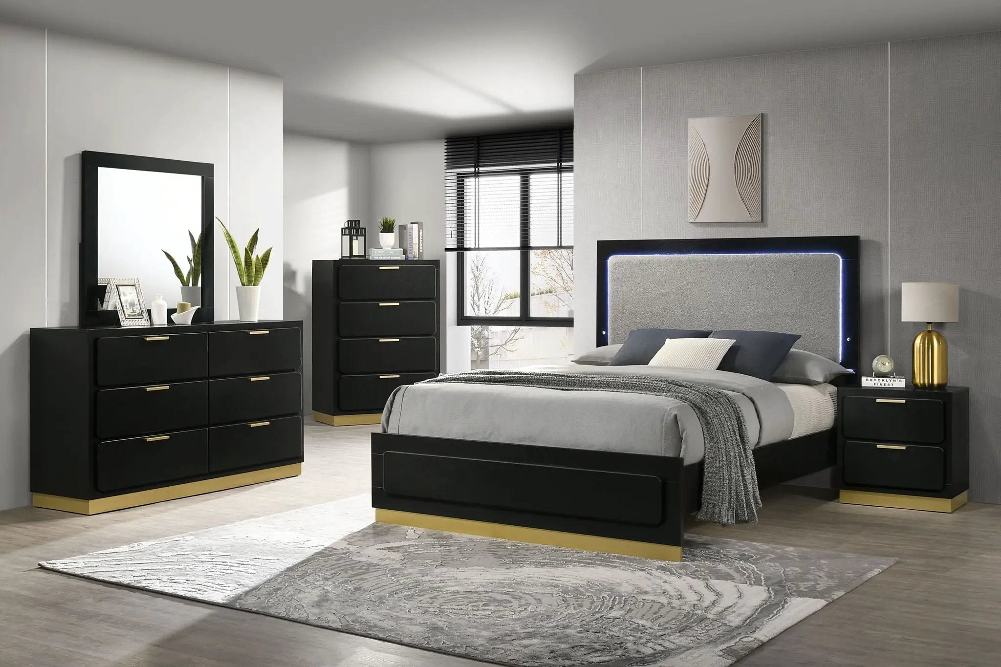 Caraway 5-piece Eastern King Bedroom Set Black by Unique Piece Furniture