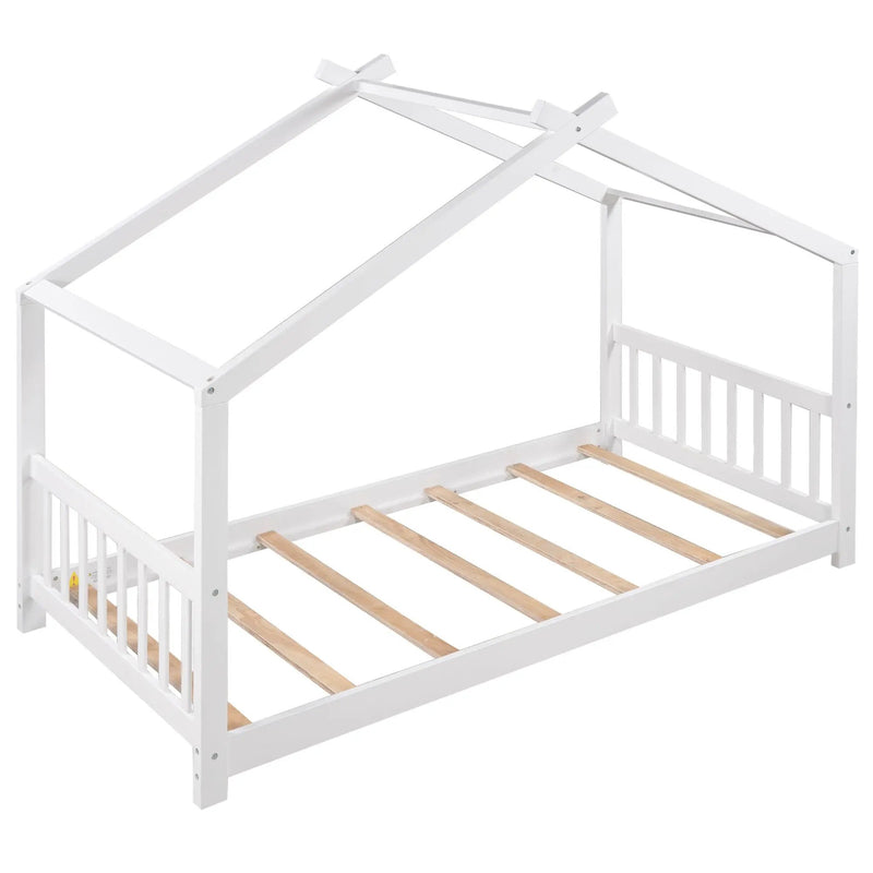 House Platform Bed With Headboard And Footboard, Roof Design by HouseOfZazla